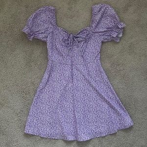 Ditsy Floral Print Puff Sleeve Dress